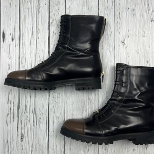 Jimmy Choo Leather Mid-Calf Combat Boots
Black